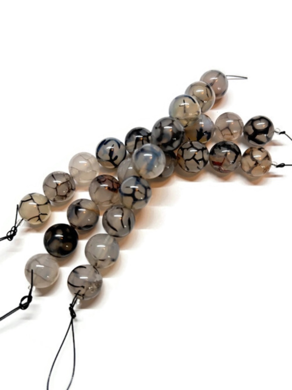 As Low As $2 10mm Dragon Vein Agate Round Beads (9)